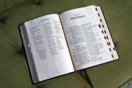 KJV, Thompson Chain-Reference Bible, Large Print, European Bonded Leather, Black, Red Letter, Thumb Indexed, Comfort Print