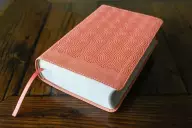 NIrV, Giant Print Compact Bible, Leathersoft, Peach, Comfort Print