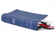 Niv, Side-Column Reference Bible (Deep Study at a Portable Size), Personal Size, Premium Goatskin Leather, Blue, Premier Collection, Art Gilded Edges,