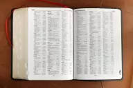 NKJV, Thompson Chain-Reference Bible, Bonded Leather, Black, Red Letter, Thumb Indexed