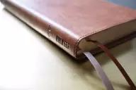 NIV, Thinline Bible, Leathersoft, Brown, Red Letter, Comfort Print