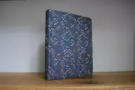 NIV, Journal the Word Bible (Perfect for Note-Taking), Double-Column, Cloth over Board, Navy Floral, Red Letter, Comfort Print