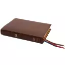 NKJV, Thinline Reference Bible, Large Print, Premium Goatskin Leather, Brown, Premier Collection, Comfort Print
