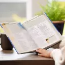 NIV Chronological Study Bible, Blue, Hardback, Comfort Print, Illustrations, Articles, Daily Life Notes, Time Panels, Charts