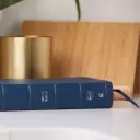 NKJV, Single-Column Reference Bible, Genuine Leather, Blue, Comfort Print