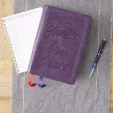NKJV, Giant Print Center-Column Reference Bible, Verse Art Cover Collection, Leathersoft, Purple, Red Letter, Comfort Print