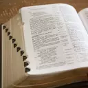 NKJV, Compact Center-Column Reference Bible, Brown Leathersoft, Red Letter, Comfort Print (Thumb Indexed)
