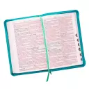 KJV Zipped, Bible, Turquoise, Imitation Leather, Thumb Index, Gilt Edged, Words of Christ in Red, Scripture Finder, Bible Reading Plan
