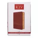 KJV Compact Large Print Imitation Leather Brown, Ribbon Marker, Words of Christ in Red, Maps