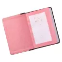 Burgundy and Pink Faux Leather Compact King James Version Bible