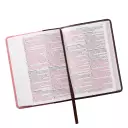 Burgundy and Pink Faux Leather Compact King James Version Bible