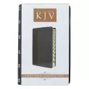 KJV Giant Print Bible, Black, Imitation Leather, Gilt Edging, Ribbon Marker, Presentation Page, Concordance, Colour Maps, Cross-Referencing, Thumb Index