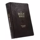 KJV Giant Print Bible, Dark Brown, Imitation Leather, Words of Christ in Red, Thumb Index, Footnote Verse Cross-Reference, Concordance, Bible Reading Plan