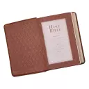 KJV Compact Large Print Imitation Leather Tan Words of Christ in Red
