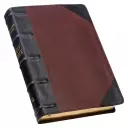 KJV Bible Giant Print Full-size Full-grain Leather, Espresso/Saddle Tan