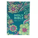 NIV Pocket Bible, Teal, Hardback, Bible Guide, Help & Guidance, Reading Guide, Floral Design
