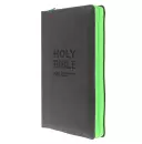 NIV Popular Bible, Grey, Imitation Leather, Compact, Zipped, Anglicised, Maps, Reading Plan, Bible Timeline, Helpful Bible Passages, Durable Cover