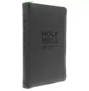 NIV Popular Bible, Grey, Imitation Leather, Compact, Zipped, Anglicised, Maps, Reading Plan, Bible Timeline, Helpful Bible Passages, Durable Cover
