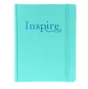NLT Inspire Colouring, Bible, Turquoise, Hardback, Two-inch-wide ruled margins, Line-art illustrations, Colour-in Scripture art, Ribbon marker, Elastic band closure