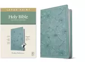 NLT Large Print Thinline Reference Bible, Filament-Enabled Edition (LeatherLike, Floral Leaf Teal, Indexed, Red Letter)
