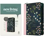 NLT Large Print Thinline Reference Zipper Bible, Filament-Enabled Edition (LeatherLike, Meadow Navy & Pink , Red Letter)