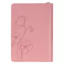 His Mercy Never Fails Journal: Ribbon Marker, Pink Faux Leather Flexcover, Zipper Closure