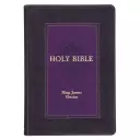 Two-tone Purple Faux Leather Large Print King James Version Study Bible with Thumb Index