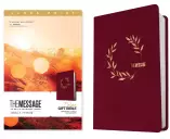 Message Deluxe Gift Bible, Large Print (Leather-Look, Cranberry Laurels)