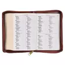 Framed Burgundy Faux Leather Large Print Compact King James Version Bible with Zippered Closure