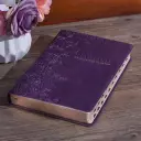 KJV Bible Thinline LP Faux Leather, Purple Floral