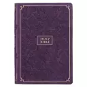 KJV Bible Giant Print Full-size Faux Leather, Purple Floral