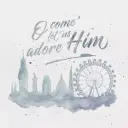 O Come Let Us Adore Him London Christian Christmas Cards Pack of 6