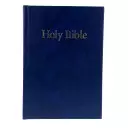 KJV Pew Bible, Blue, Hardback, Clear Print, Ribbon Marker, Presentation Page, Reading Plan, Glossary, Line Drawings, Sewn Binding
