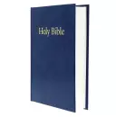 KJV Pew Bible, Blue, Hardback, Clear Print, Ribbon Marker, Presentation Page, Reading Plan, Glossary, Line Drawings, Sewn Binding