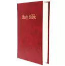 KJV Pew Bible, Red, Hardback, Clear Print, Ribbon Marker, Presentation Page, Reading Plan, Maps, Glossary, Line Drawings, Sewn Binding