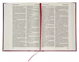 KJV Pew Bible, Red, Hardback, Clear Print, Ribbon Marker, Presentation Page, Reading Plan, Maps, Glossary, Line Drawings, Sewn Binding