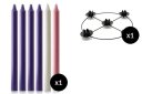 Purple, White and Pink Advent Candle Set (1 1/8