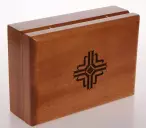 Wooden Wafer Box with Cross
