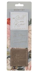 Be Strong and Courageous Delicate Dahlia Magnet Set - Joshua 1:9