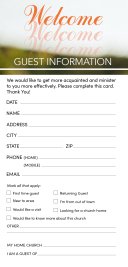 Guest Information Card: Welcome - Summer (Package of 50)