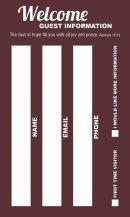 Guest Welcome Card: Welcome - Burgundy (Package of 50)