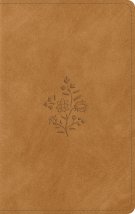 ESV Large Print Personal Size Bible, Red Letter, Thumb Indexed (TruTone, Nubuck Caramel, Wildflower Design)