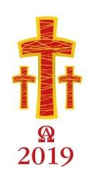 Candle Transfer -Three Red And Gold Crosses
