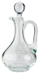Bohemian Crystal Cruet With Engraved Crosses