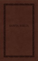 RVR60, Santa Biblia, Tierra Santa, Letra grande, Leathersoft, Café, con Cierre, Palabras de Jesús en Rojo, Comfort Print