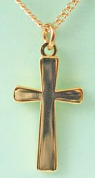 Pendant - Cross - Medium / Gold plated - 1.5 cm x 2.4cm