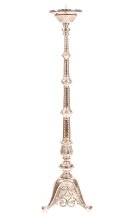 Nickel Plated Altar Candle Stand H 110 cm (silver colour)