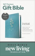 Premium Gift Bible NLT, Filament Enabled (LeatherLike, Teal Cross, Red Letter)