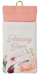 Amazing Grace Cream and Coral Floral Faux Leather Double Glasses Case