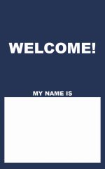 Name Tags: Welcome! - Blue (Package of 50)
